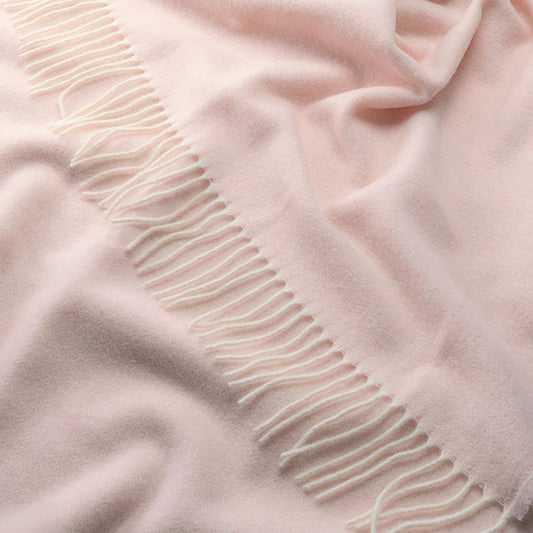Blush Pink Cashmere and Merino wool Throw