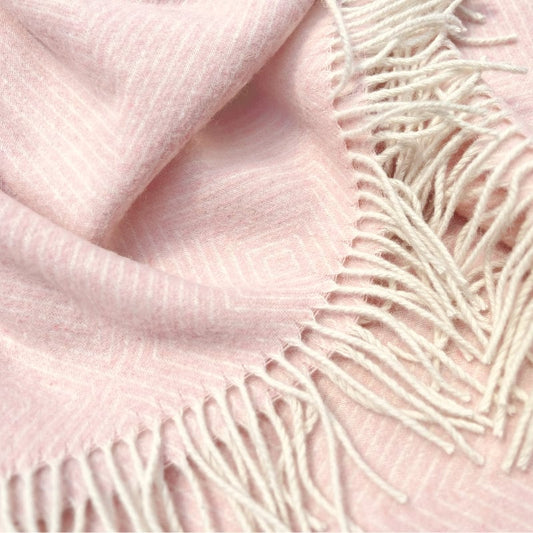 Merino Wool blend Blanket Powder Pink