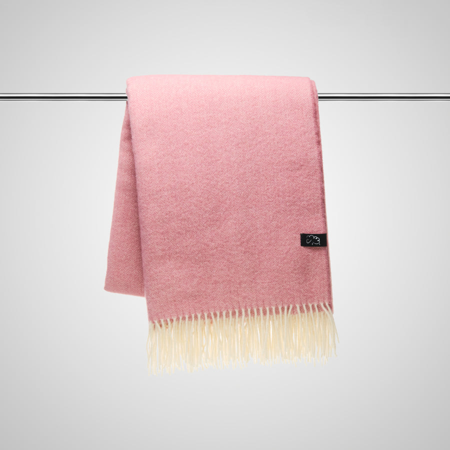 Pure Lambswool Blanket Throw Dusty Rose Pink