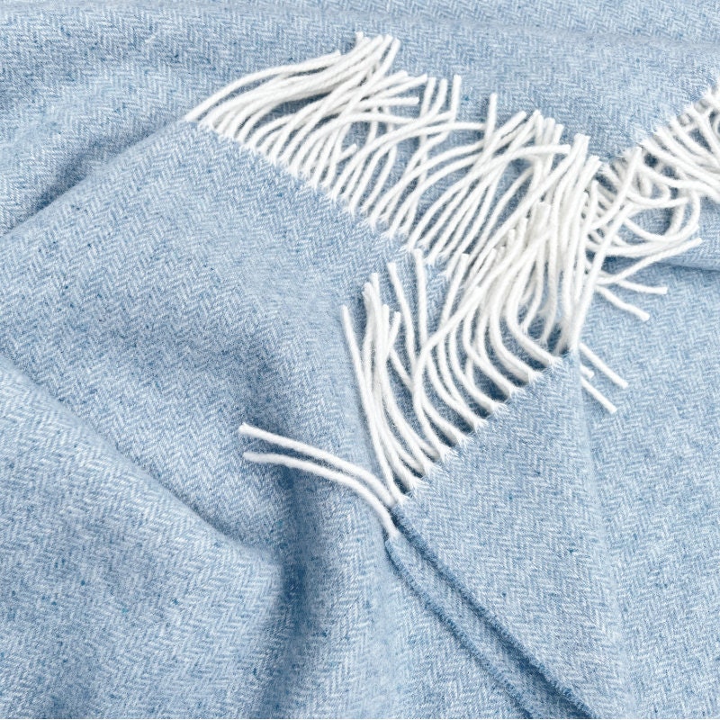 Ocean Blue Cashmere and Merino wool Throw