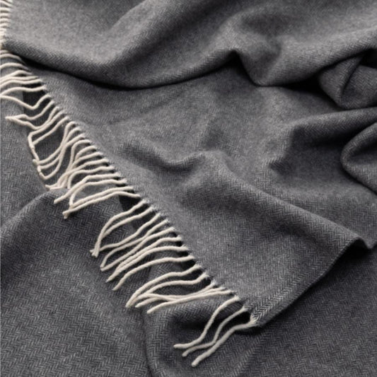 Graphite Cashmere and Merino wool Throw