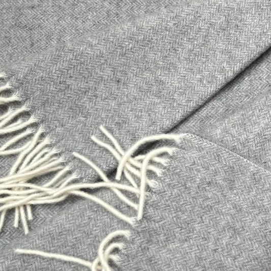 Dove Grey Cashmere and Merino wool Throw