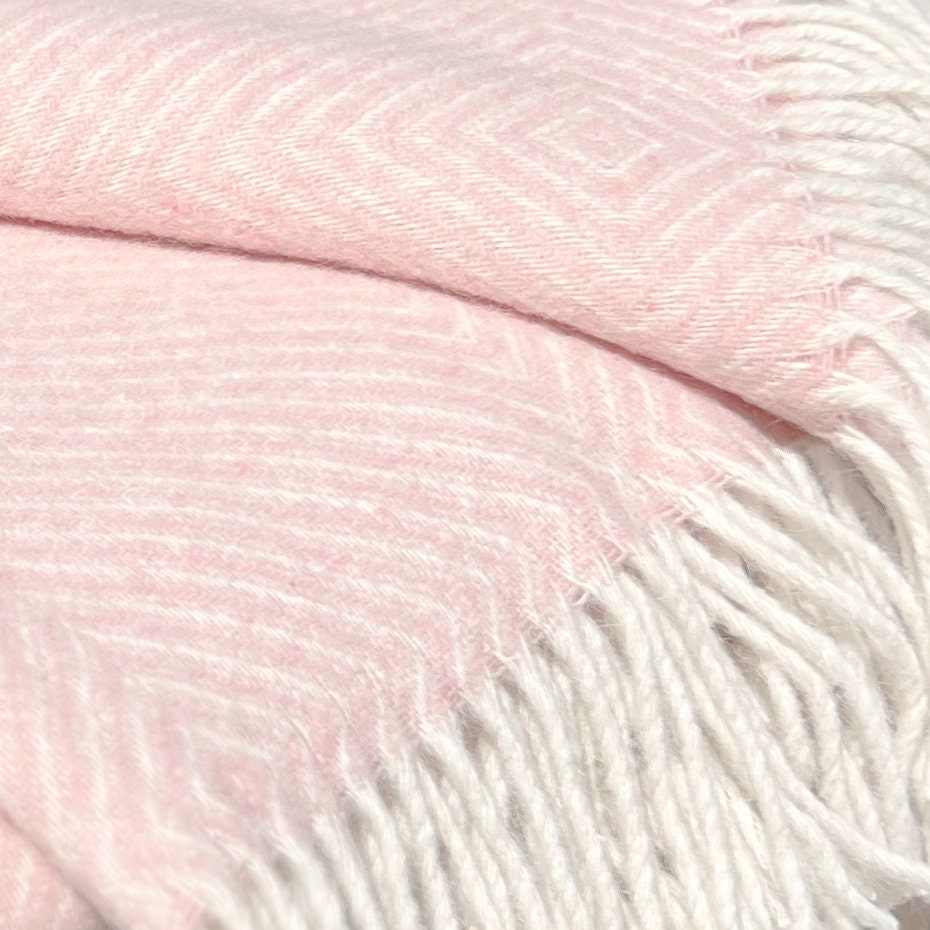 Merino Wool blend Blanket Powder Pink