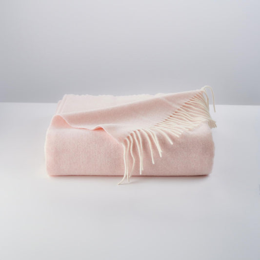 Blush Pink Cashmere and Merino wool Throw