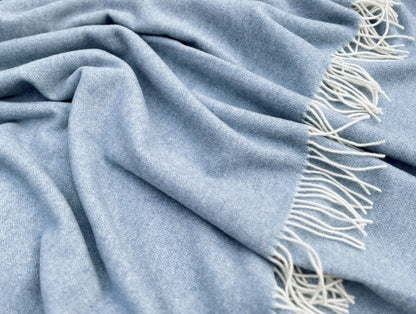 Ocean Blue Cashmere and Merino wool Throw