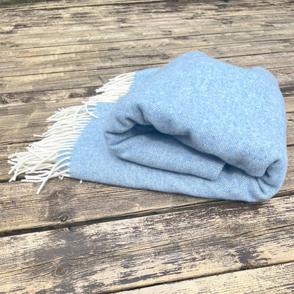 Ocean Blue Cashmere and Merino wool Throw