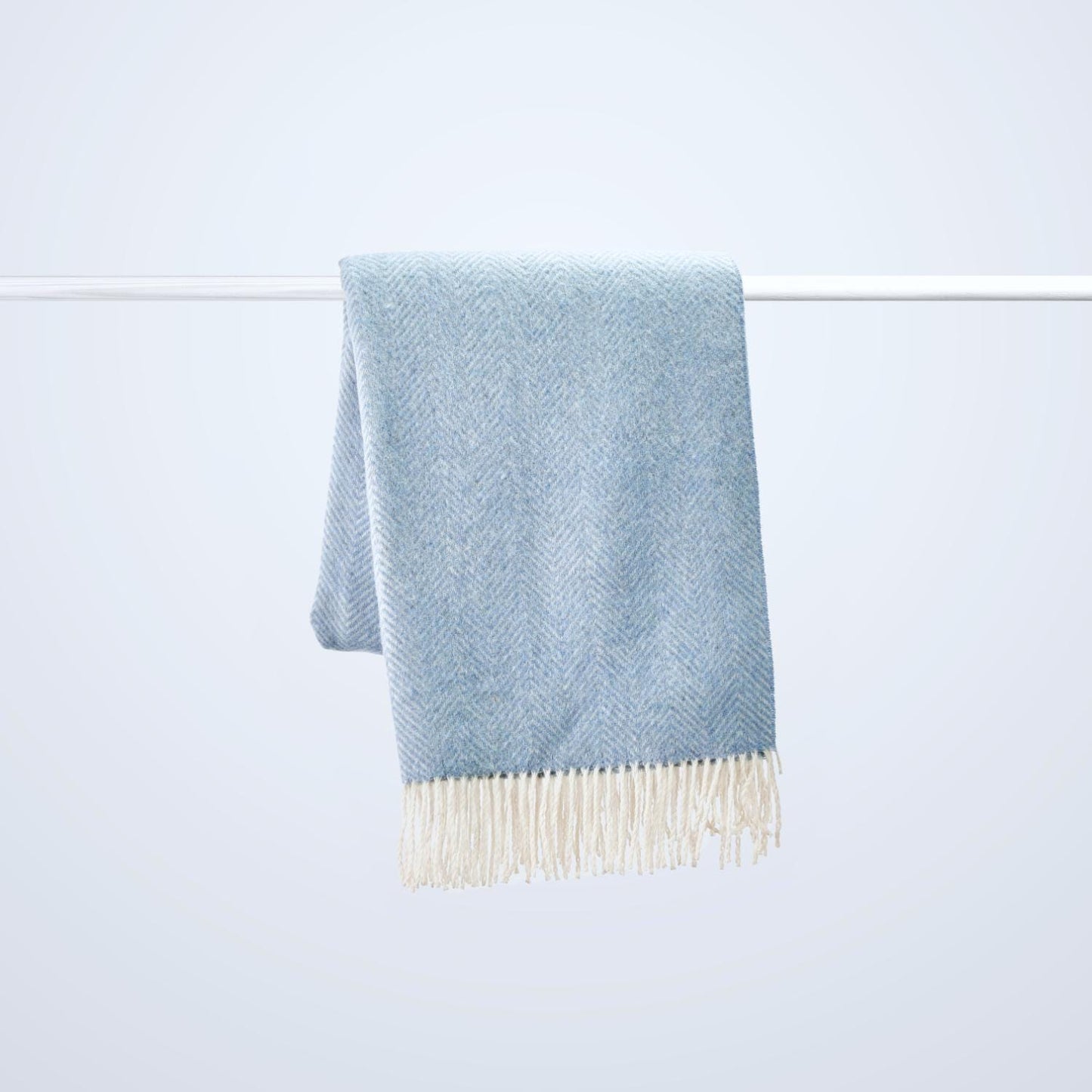 Merino Wool blend Blanket Pacific Blue
