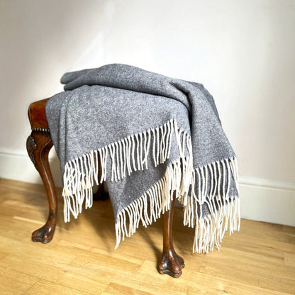 Graphite Cashmere and Merino wool Throw