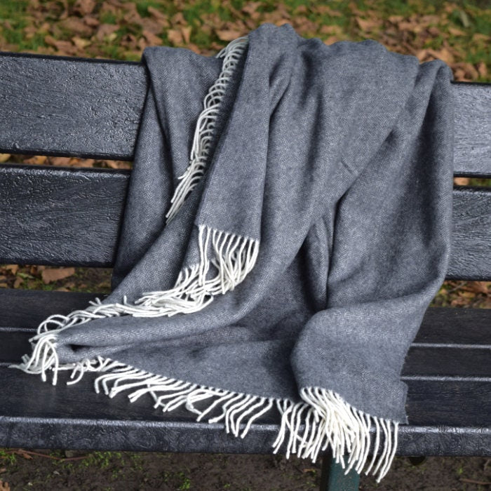 Graphite Cashmere and Merino wool Throw