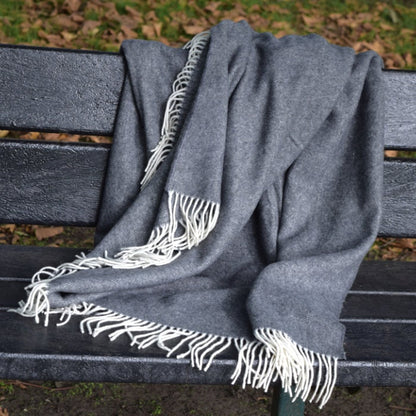 Graphite Cashmere and Merino wool Throw