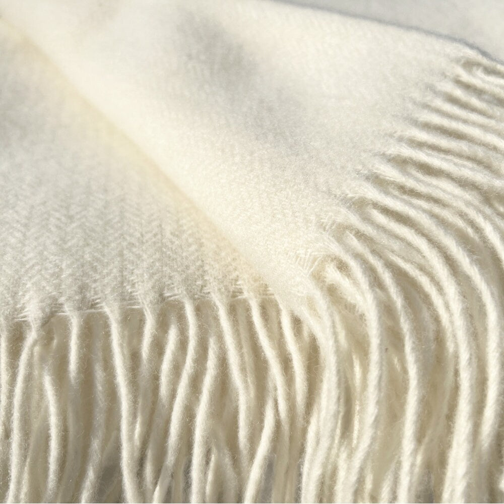 Ivory Pure Wool large throw 