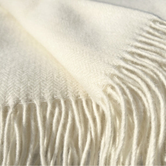 Ivory Pure Wool large throw 