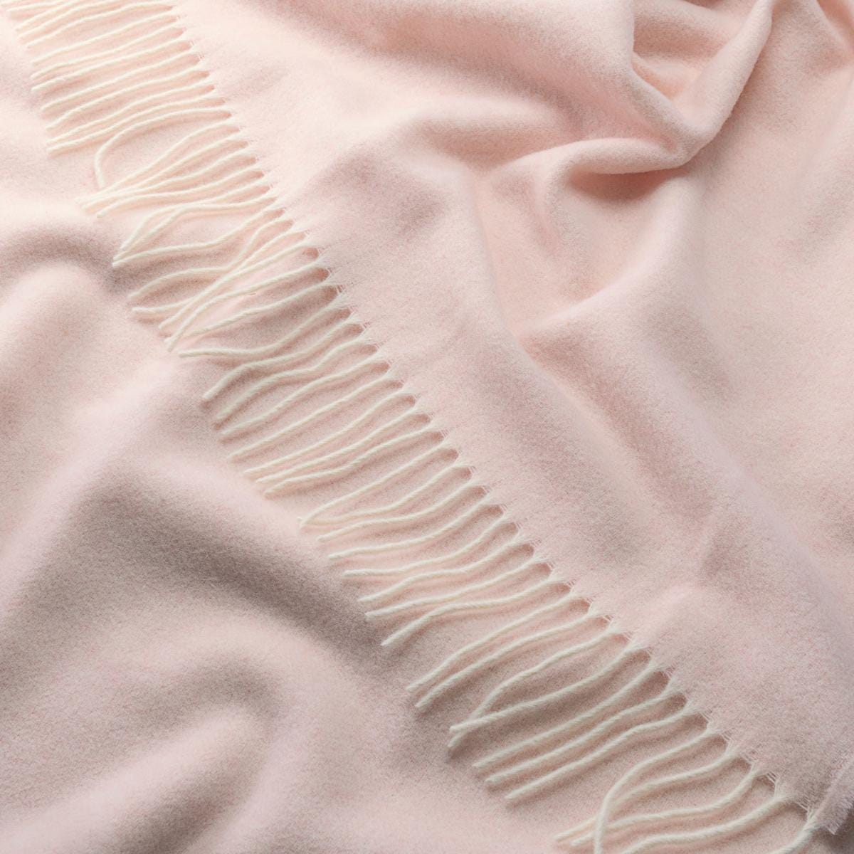 Blush Pink Cashmere and Merino wool Throw