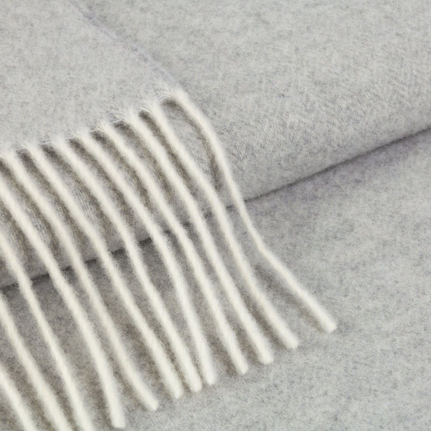 Light Chrome or Dove Grey Cashmere and Merino wool Throw