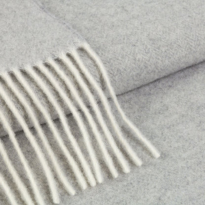 Light Chrome or Dove Grey Cashmere and Merino wool Throw