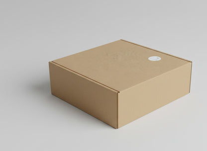 Gift cartboard box for a blanket, craft colour, with a logo 