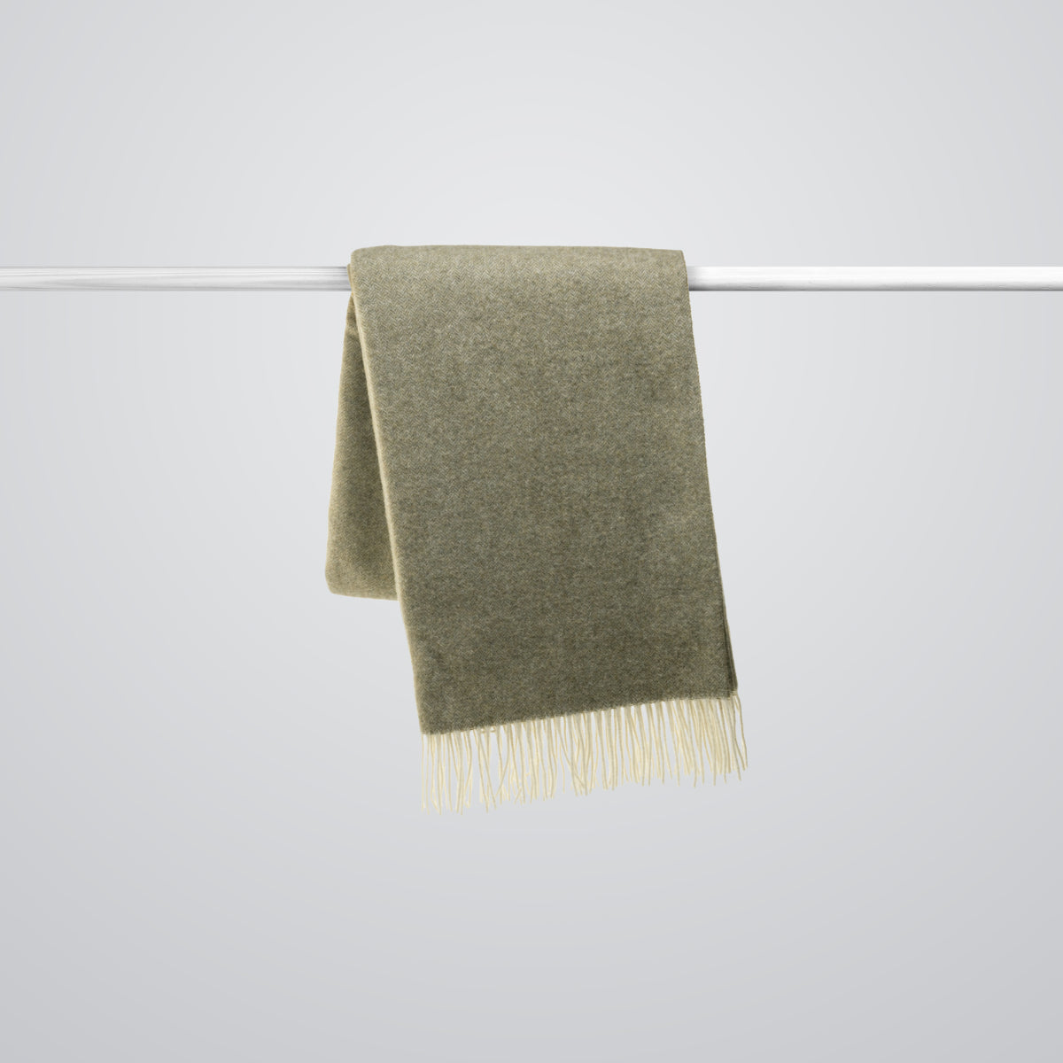 Dark Sage colour pure wool blanket throw 140 x 200cm