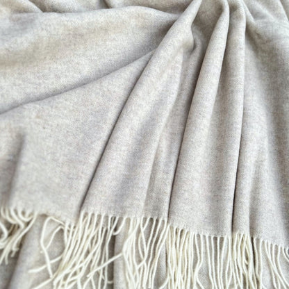 Warm Beige Cashmere and Merino wool Throw