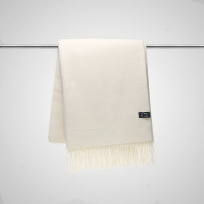 Ivory Cream Cashmere and Merino wool Blanket