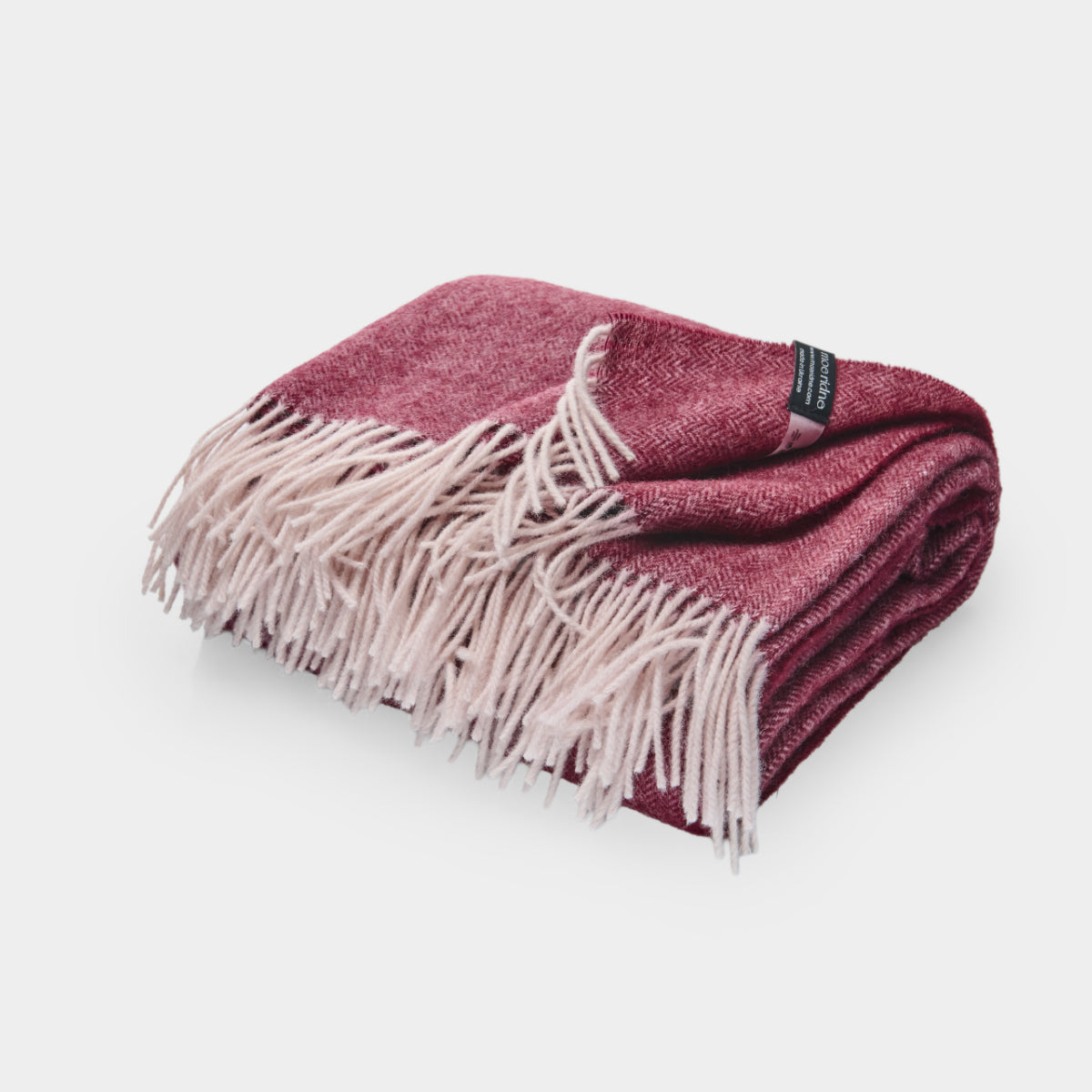 Pure Lambswool Blanket Throw Cherry Red