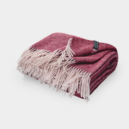 Pure Lambswool Blanket Throw Cherry Red