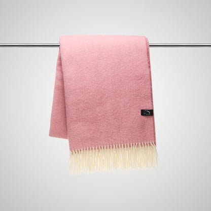 Pure Lambswool Blanket Throw Dusty Rose Pink