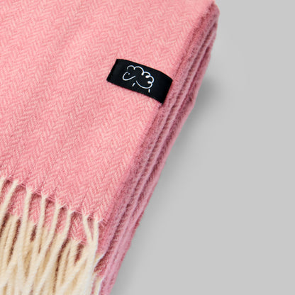 Pure Lambswool Blanket Throw Dusty Rose Pink