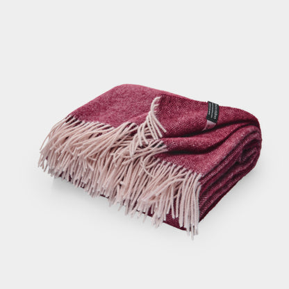 Pure Lambswool Blanket Throw Cherry Red