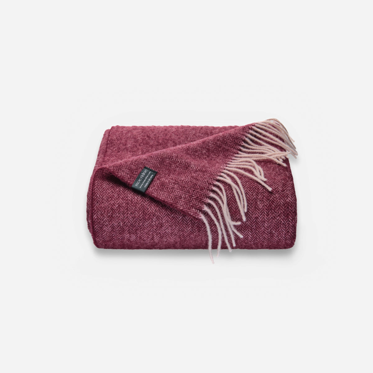 Pure Lambswool Blanket Throw Cherry Red