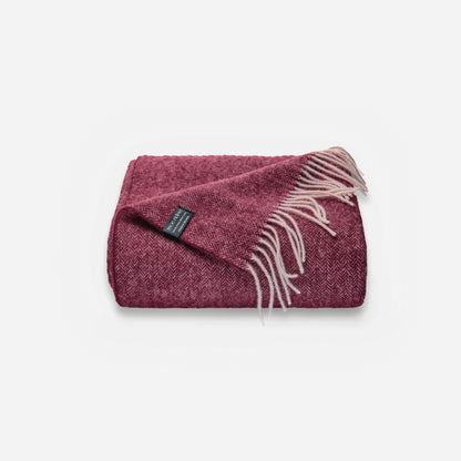 Pure Lambswool Blanket Throw Cherry Red