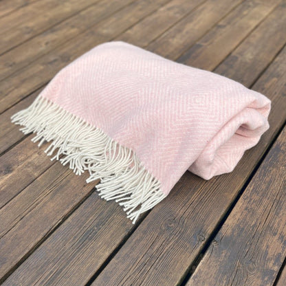 Merino Wool blend Blanket Powder Pink