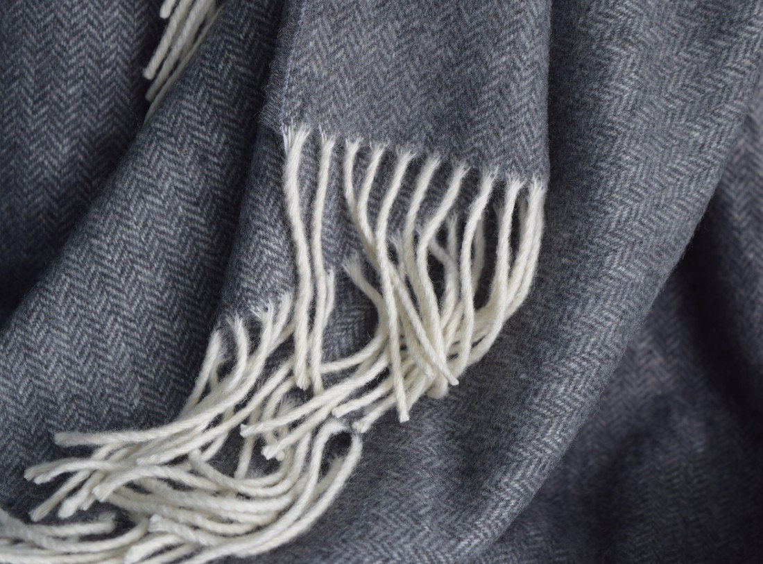 Graphite Cashmere and Merino wool Throw