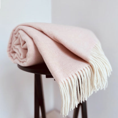 Blush Pink Cashmere and Merino wool Throw