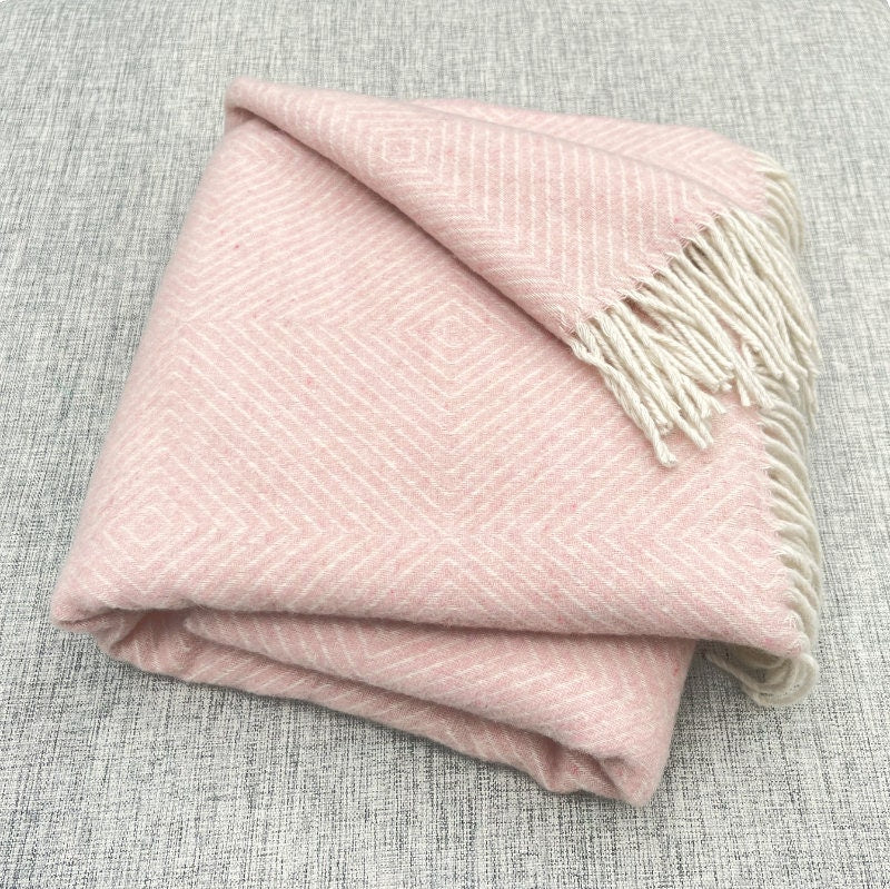 Merino Wool blend Blanket Powder Pink