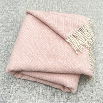 Merino Wool blend Blanket Powder Pink