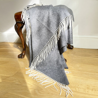 Graphite Cashmere and Merino wool Throw