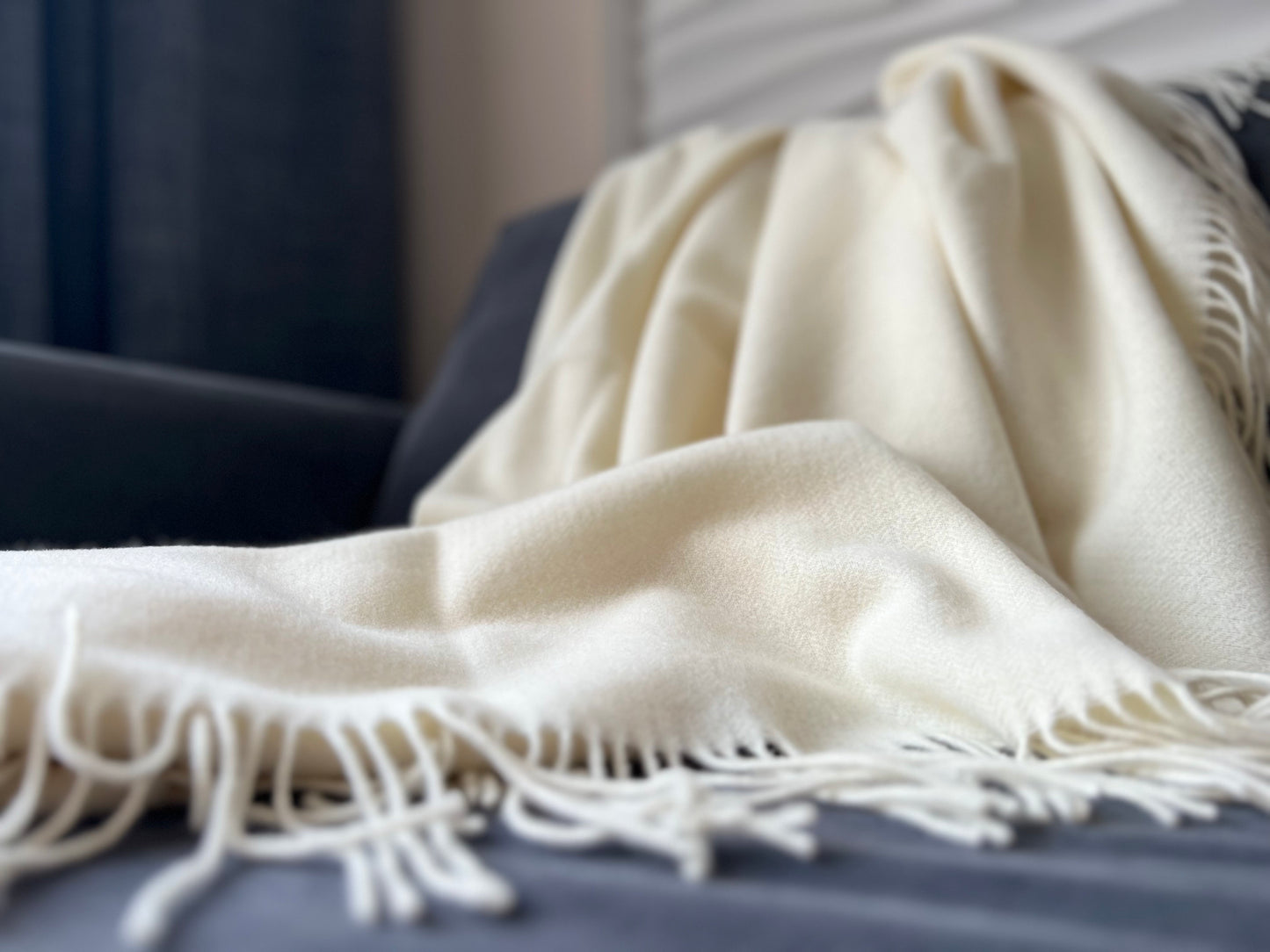 Cashmere Large sofa throw made in Ukraine 