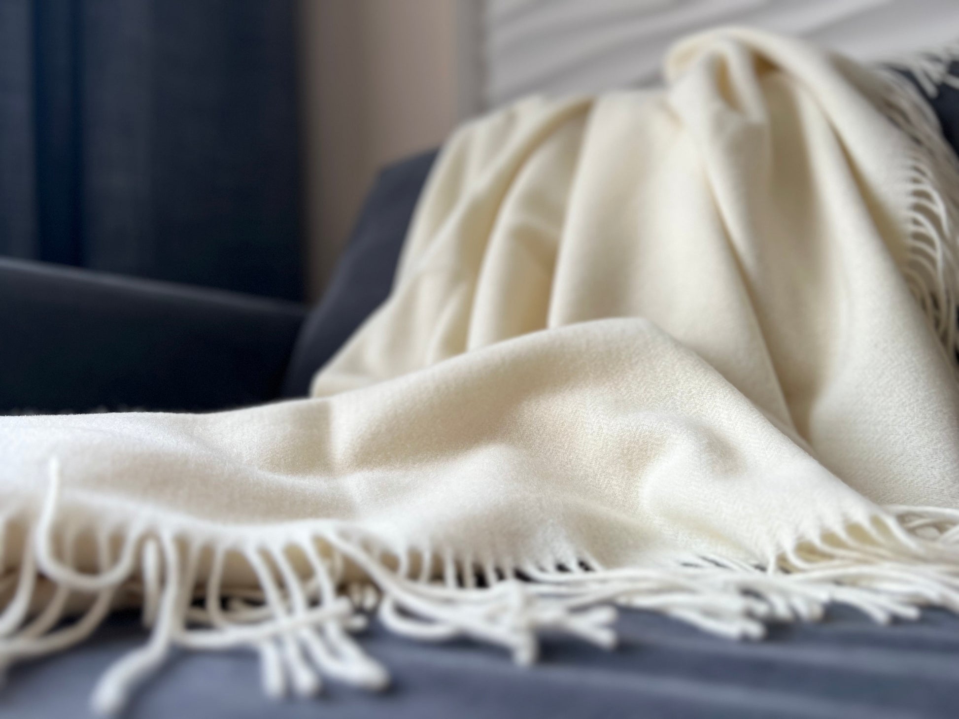Cashmere Large sofa throw made in Ukraine 