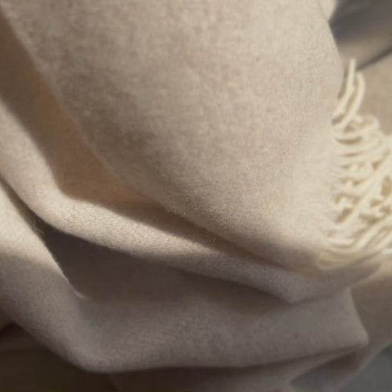 Soft and Light our Cashmere and Merino blend blankets are made with love for your home