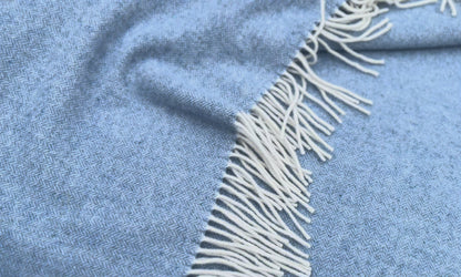 Ocean Blue Cashmere and Merino wool Throw